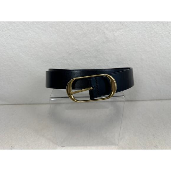 Aritzia Lifetime Solid Brass Leather Wide Belt in Black and Gold NWOT main image 4